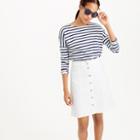 J.Crew Petite button-front white denim mini skirt