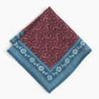 J.Crew Italian wool pocket square in bordered floral