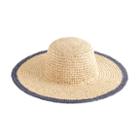 J.Crew Straw beach hat with blue trim