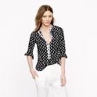 J.Crew Collarless shirt in thistle print
