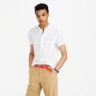 J.Crew Short-sleeve lightweight oxford band-collar shirt
