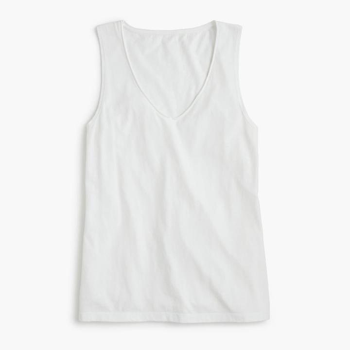 J.Crew Supersoft Supima raw-edge V-neck tank top