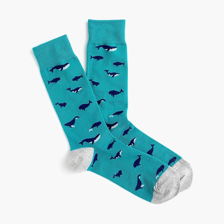 J.Crew Whale print socks