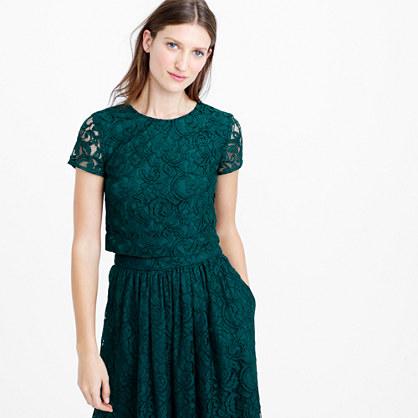 J.Crew Floral lace short-sleeve crop top