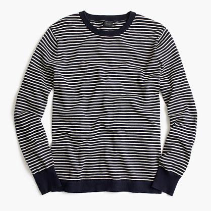 J.Crew Cotton crewneck in dark indigo stripe