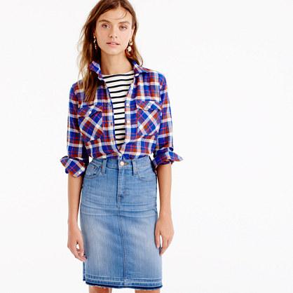 J.Crew Boyfriend shirt in cerulean plaid