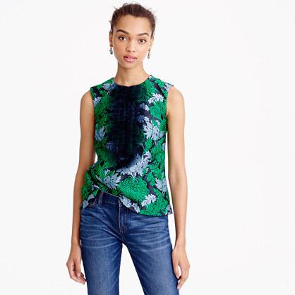 J.Crew Collection tulle ruffle top in chrysanthemum jacquard