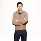 J.Crew Slim rustic merino elbow-patch half-zip sweater