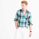 J.Crew Tall Indian madras shirt in teal surf