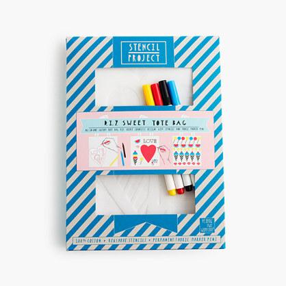 J.Crew Yellow Owl Workshop&trade; Sweet Tote Bag stencil kit