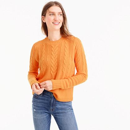 J.Crew Italian cashmere tie-back cable sweater