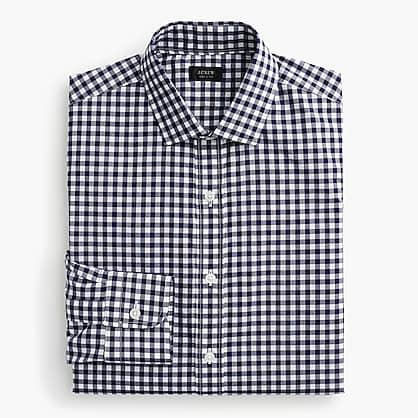 J.Crew Ludlow Slim-fit spread-collar shirt in navy gingham