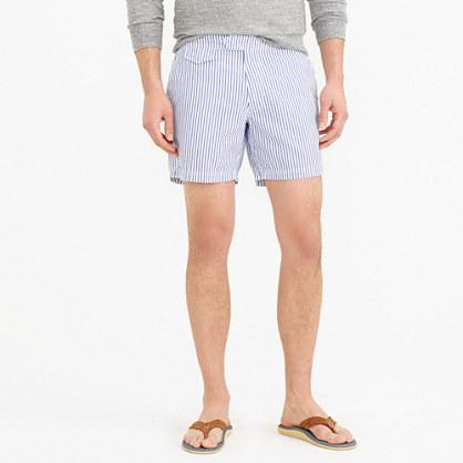 J.Crew 6.5 tab swim short in seersucker stripe