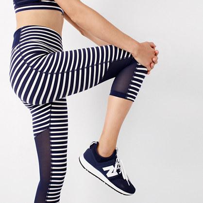 J.Crew New Balance® for J.Crew high-waisted performance capri leggings in stripe with mesh