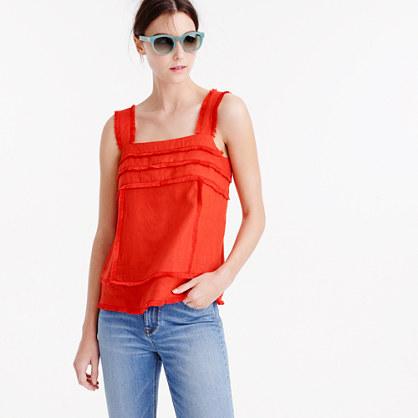 J.Crew Linen tank-top with fringe