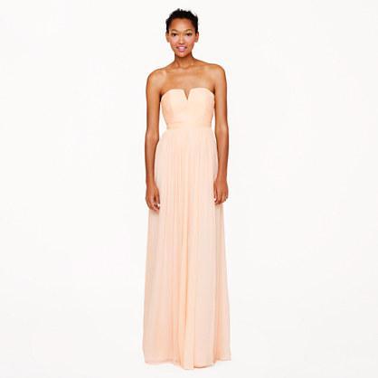 J.Crew Nadia long dress in silk chiffon