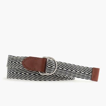J.Crew Cotton belt in black and white stripe
