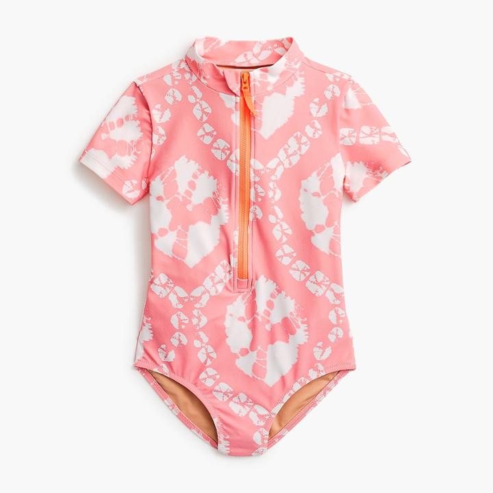 J.Crew Girls' short-sleeve one-piece swimsuit in tie-dye