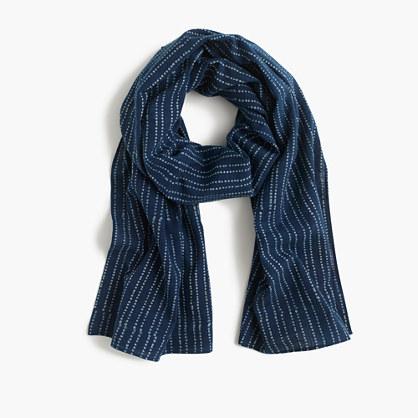 J.Crew Lightweight indigo-dyed cotton scarf in stripe