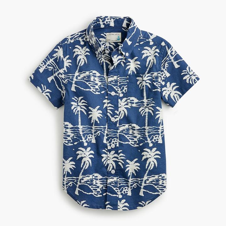 J.Crew Boys' Secret Wash shirt in palm print