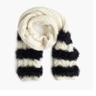 J.Crew Collection fur striped cable-knit scarf