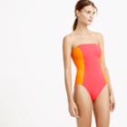 J.Crew Colorblock bandeau one-piece swimsuit