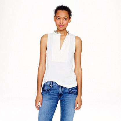 J.Crew Jeweled tuxedo tank
