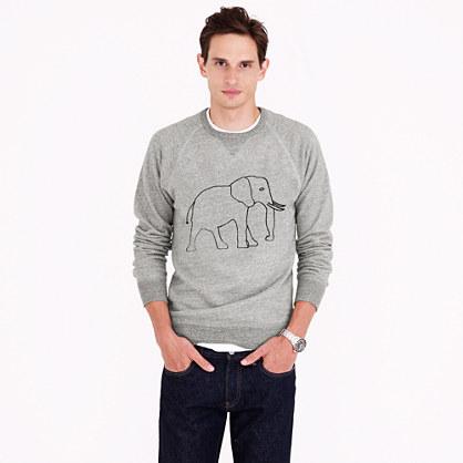 J.Crew Men's J.Crew for David Sheldrick Wildlife Trust elephant sweatshirt