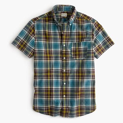 J.Crew Short-sleeve madras shirt in dusty turnip