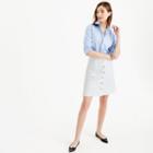 J.Crew Button-front white denim mini skirt