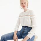 J.Crew Tiered ruffle top with scalloped lace trim