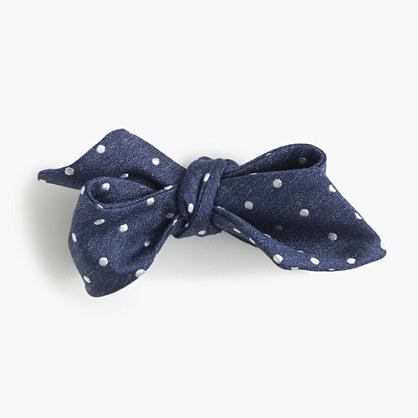 J.Crew Italian silk bow tie in navy dot