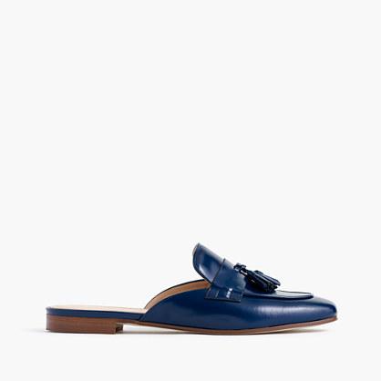 J.Crew Charlie slides in glossy leather