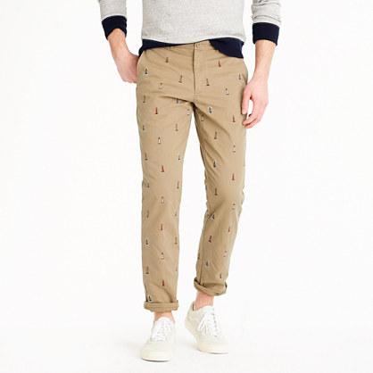J.Crew 770 straight fit chino with embroidered lighthouses