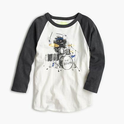 J.Crew Boys' three-quarter sleeve Max the Monster drumming T-shirt