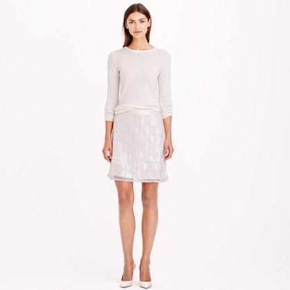 J.Crew Collection beaded fringe skirt