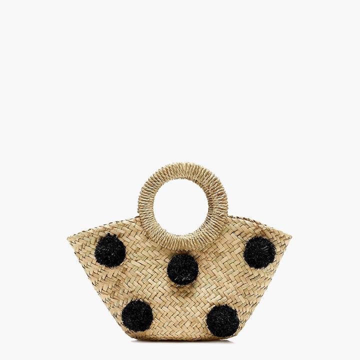 J.Crew Small Ibiza tote with pom-poms