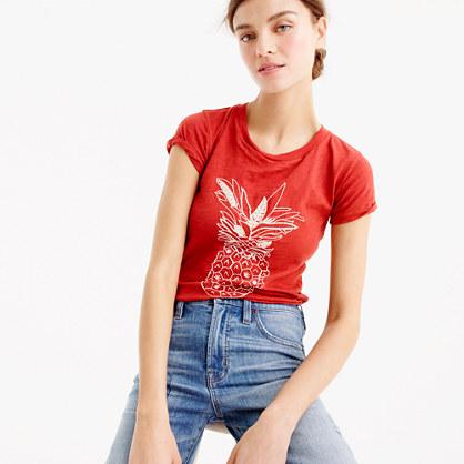 J.Crew Embroidered pineapple tee