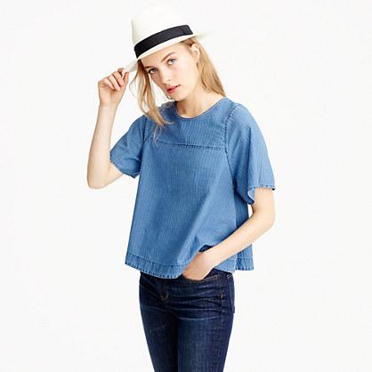 J.Crew Petite swing top in Spanish indigo