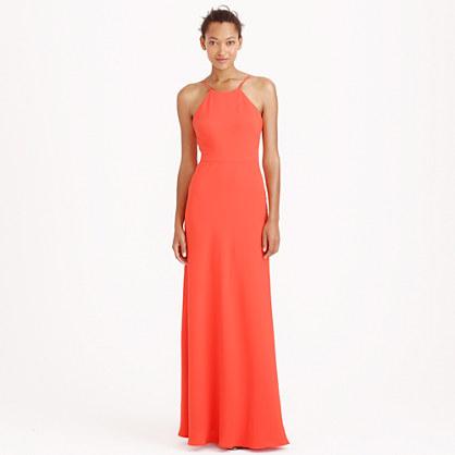 J.Crew Carly long dress in drapey matte crepe