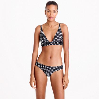 J.Crew Plunge V-neck bikini top in polka dot
