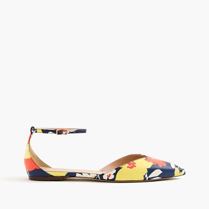 J.Crew Sadie ankle-strap flats in vintage floral