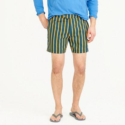 J.Crew 6.5 tab stretch swim short in yellow stripe