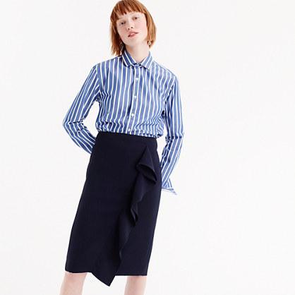 J.Crew Ruffle pencil skirt in 365 crepe