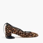 J.Crew Lace-up heels in leopard calf hair