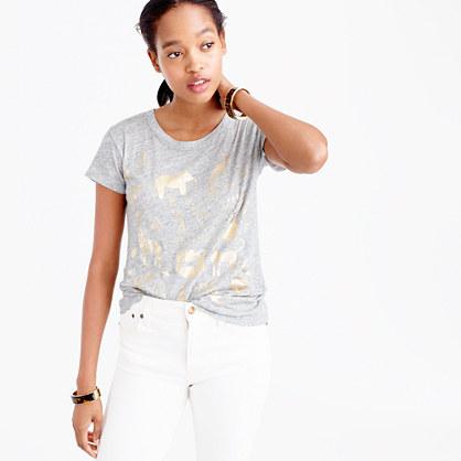 J.Crew Metallic menagerie T-shirt