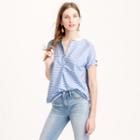 J.Crew Collarless short-sleeve popover shirt in stripe