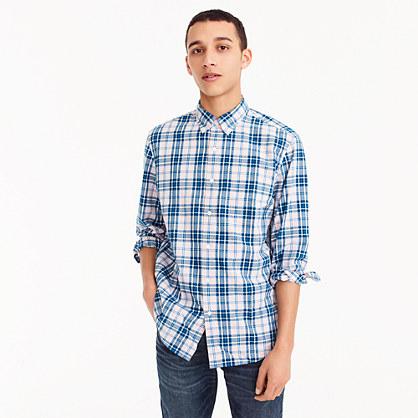 J.Crew Stretch Secret Wash shirt in heather poplin plaid