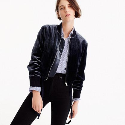 J.Crew Velvet bomber jacket