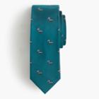 J.Crew English silk tie with embroidered skunks